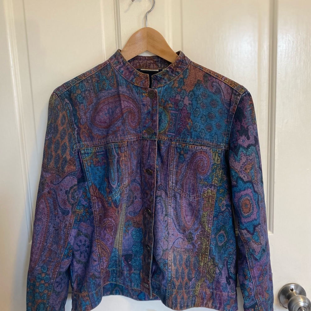Chico's Multicolor Paisley Jean Jacket